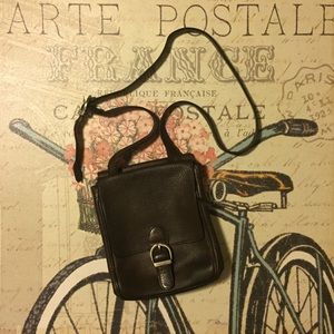 Eddie Bauer Chocolate Brown Leather Crossbody